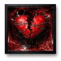 Broken Heart 3d Painting Red/Black