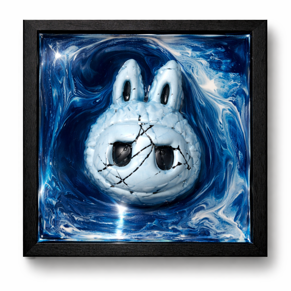 Labu 3d Painting Blue/White