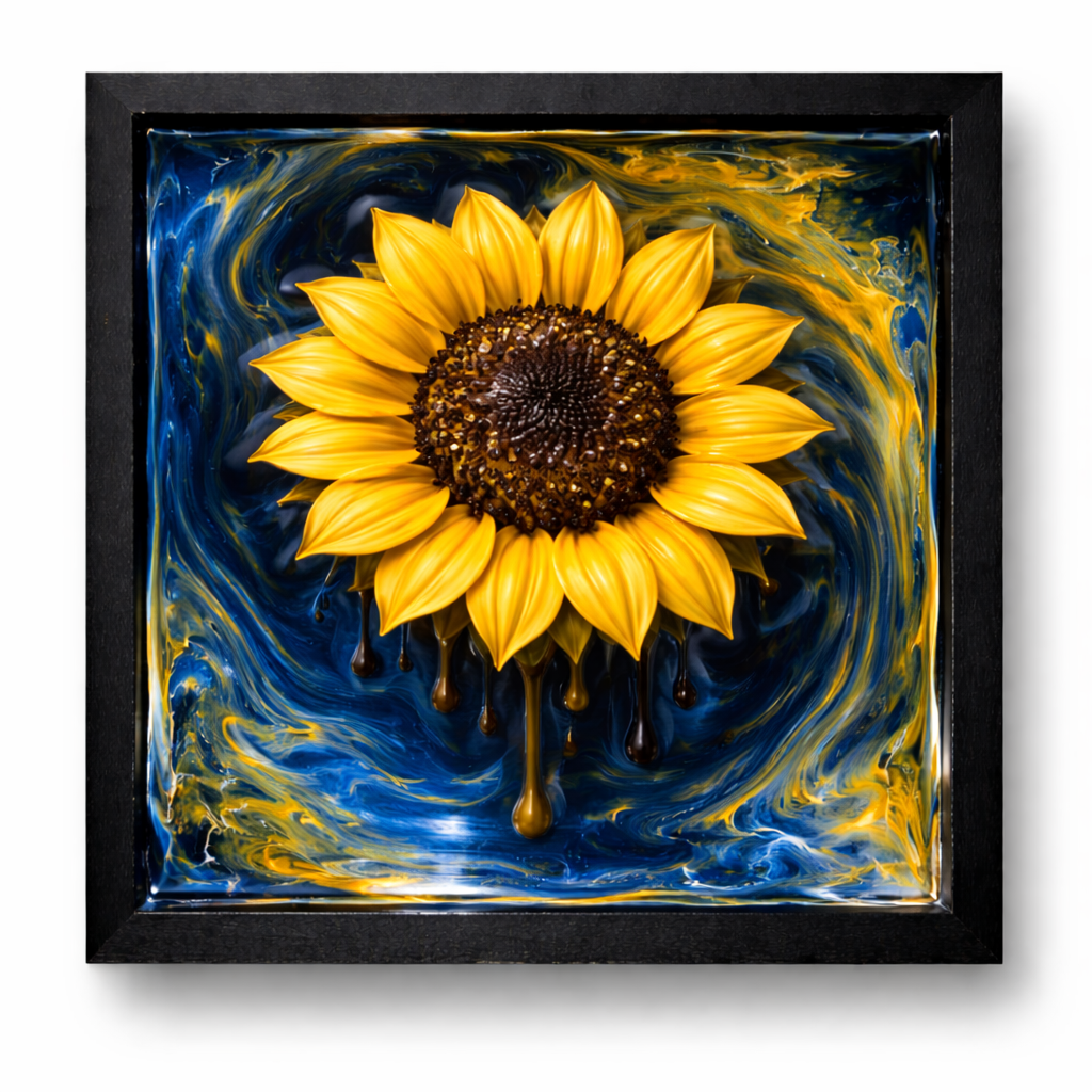 Sunflower 3d Painting Yellow/Blue